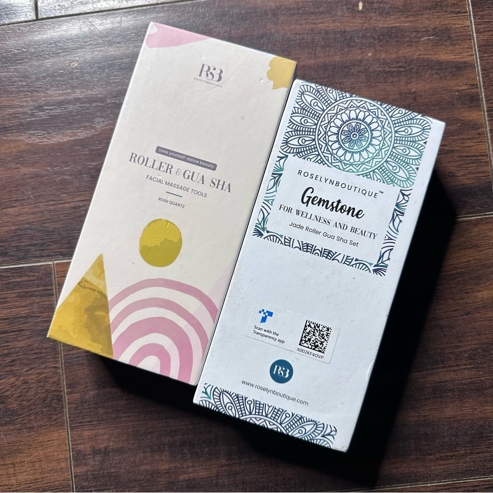 Gemstone Facial Massage and Jade Roller Gua Sha Set